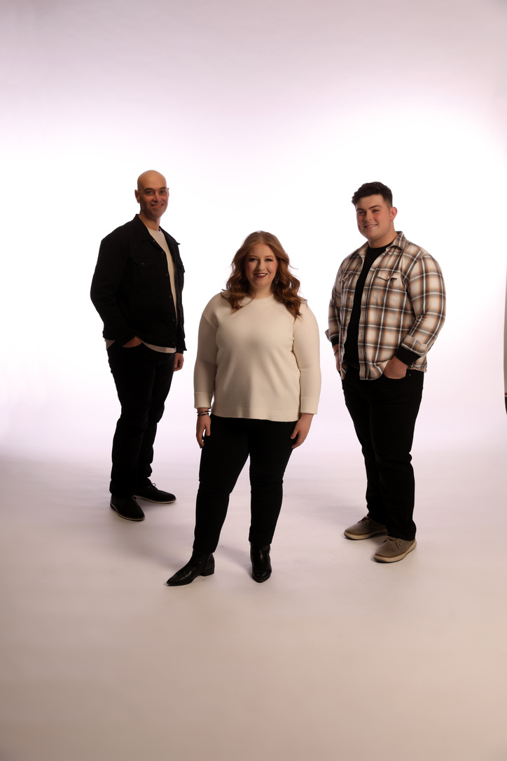 Ozee Three studio portrait: Chad, Caitlyn, and Caleb